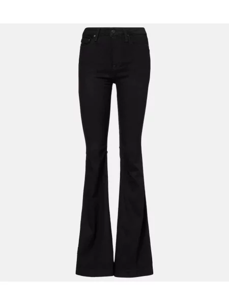Jeansy dzwony Ag Jeans z wysoką talią czarne