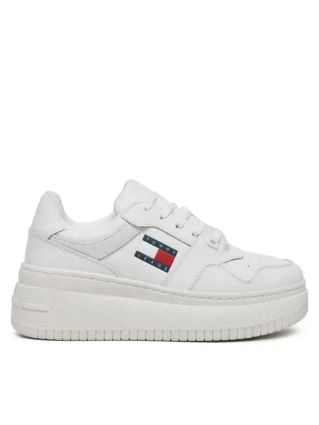 Tommy Jeans Buty Kobieta 39 EU Retro Basket Flat Sneakers biały
