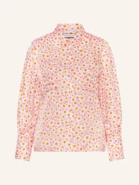 Sem Per Lei Koszula Z Dodatkiem Jedwabiu pink biała