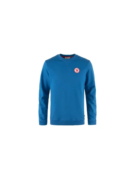 Sweter Fjällräven z logo z kapturem niebieski