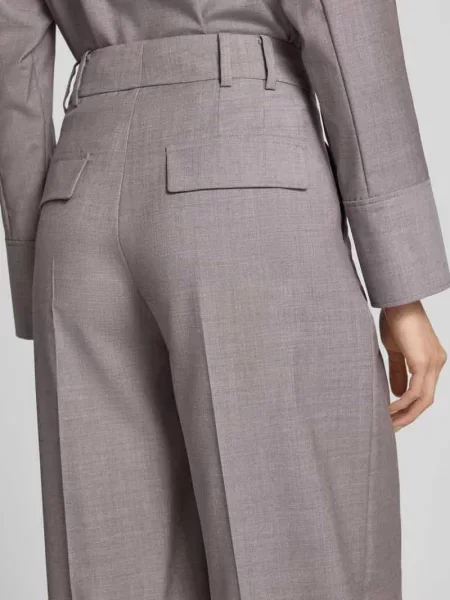 Spodnie Wide Fit z czystej żywej wełny z kantami Windsor