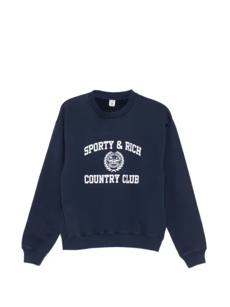 Pulover Sporty & Rich cu imagine albastru
