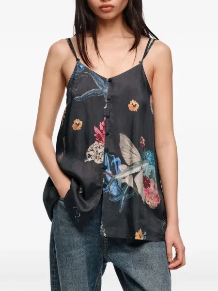 Bluzka w kwiaty Bimba Y Lola w kwiatki z nadrukiem czarna