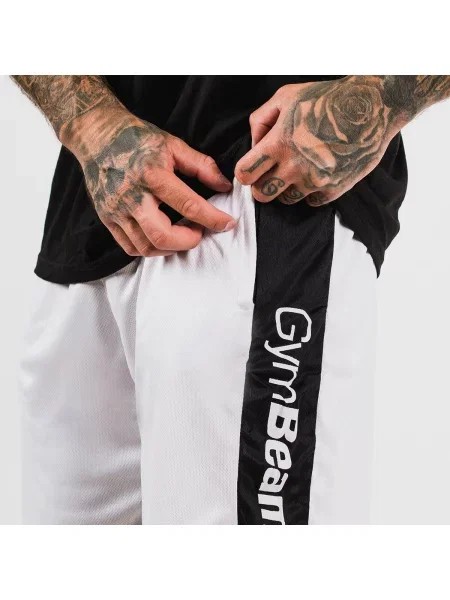 Szorty fitness regular fit Vertical białe
