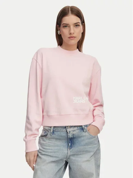 KARL LAGERFELD JEANS Tréning póló / fehér rózsaszín