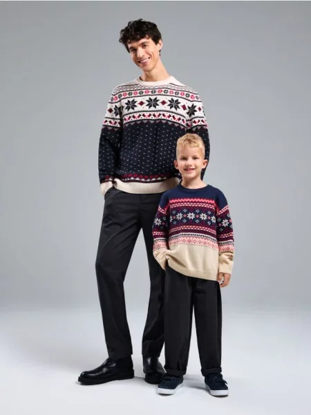 Sinsay Svetr s vánočním motivem námořnická modrá