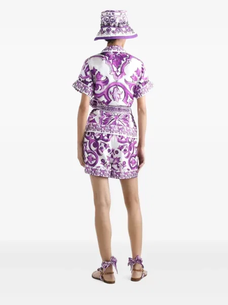 Pantaloni scurți Dolce & Gabbana de mătase alb