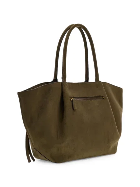 Geantă shopper Guess din piele de căprioară verde