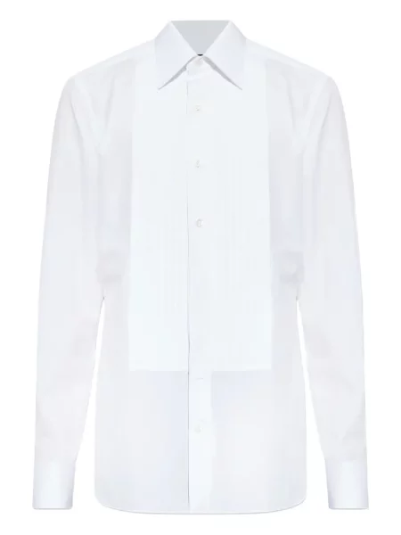 Cămașă Tom Ford plisată alb