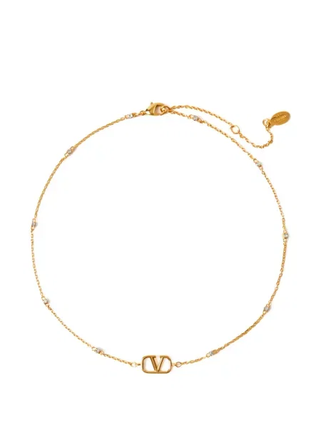 Colier Valentino Garavani de cristal auriu