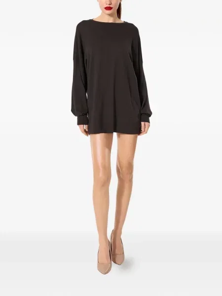 Πουλόβερ Wolford από μαλλί merino καφέ