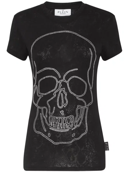 Tricou Philipp Plein cu decolteu rotund negru