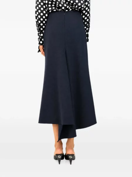 Fustă midi Victoria Beckham în linie A albastru