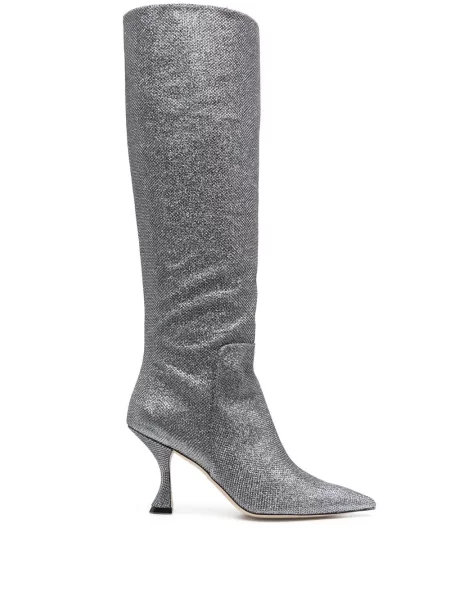 Botine Stuart Weitzman de cristal argintiu