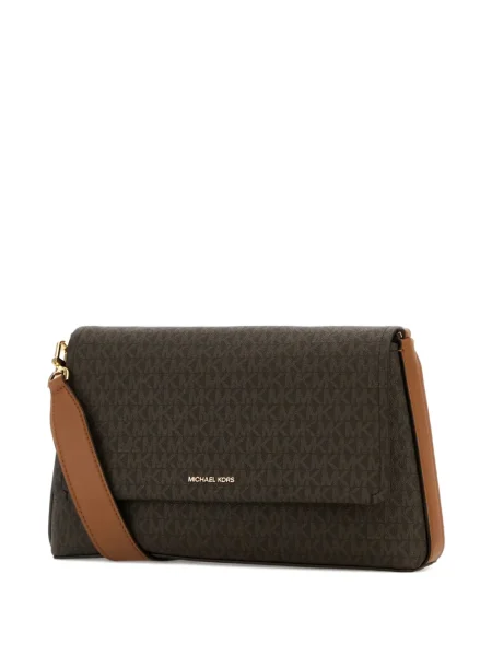 Geanta crossbody Michael Michael Kors tricotate de costum cu dungi maro
