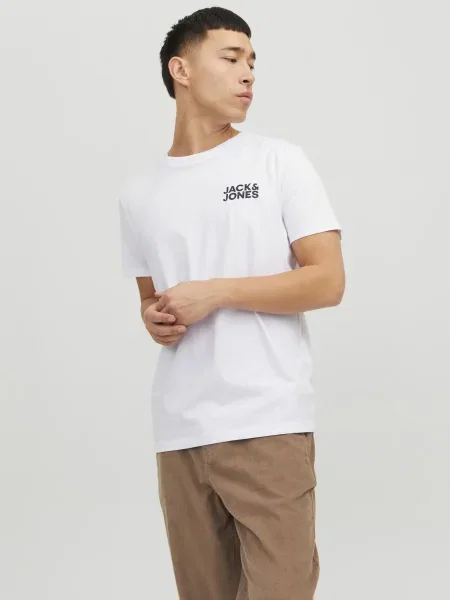 JACK & JONES Tricou JJECorp negru alb