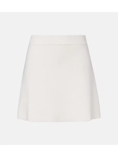 Fustă Lisa Yang cu talie înaltă din cașmir alb
