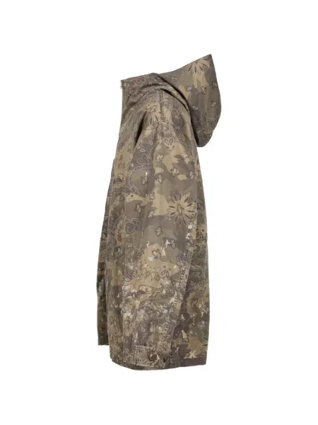 Geacă Kamiya cu glugă cu model paisley verde