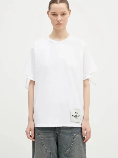 Fiorucci tricou din Distressed neted alb