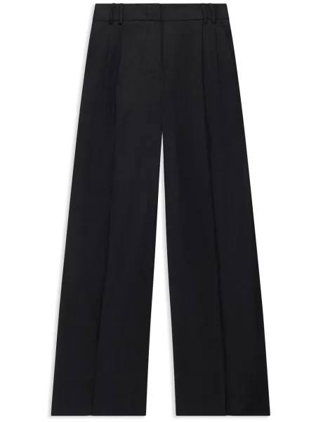 Pantaloni Another Tomorrow de in plisate negru