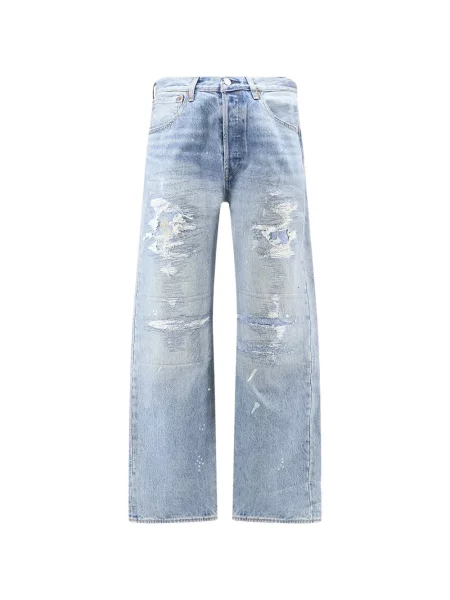 Blugi drepți Levi's® zdrențuiți negru