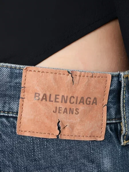 Blugi Balenciaga cu autograf albastru