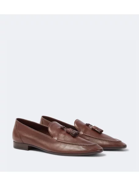 Pantofi loafer The Row din piele maro