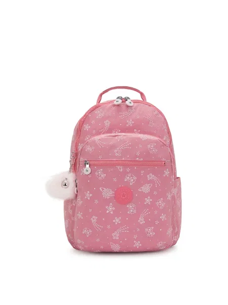 KIPLING Batoh Glitter Cats ružová biela