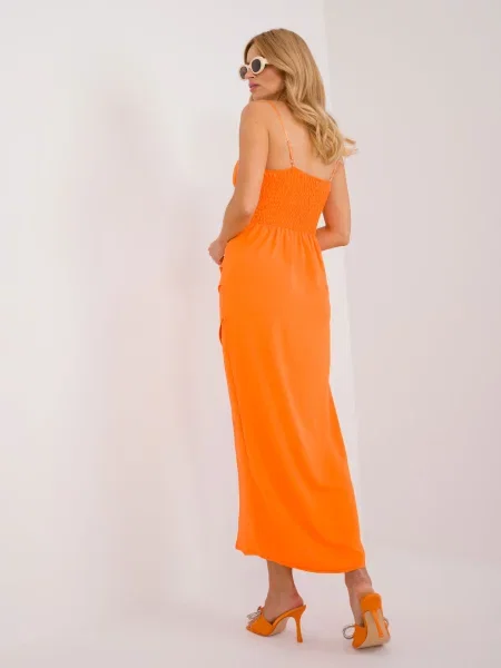 Rochie de cocktail Fashionhunters cu volane de costum portocaliu