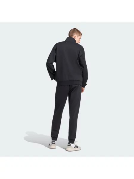 Fleecová pruhovaná fleecová mikina Adidas bílá