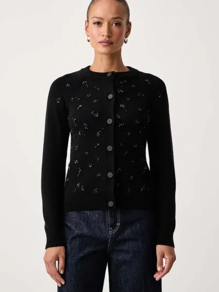 Armani Exchange cardigan pentru femei cu vâscoză negru