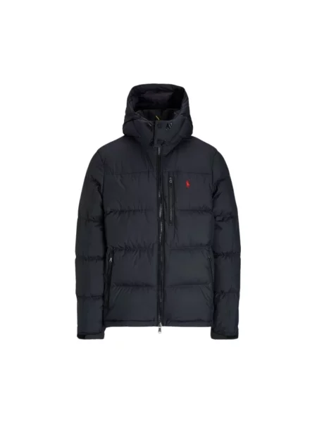 Kurtka puchowa o kroju regular fit z wyhaftowanym logo Polo Ralph Lauren czarna