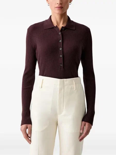 Lung tricou polo Marc O'polo tricotate violet