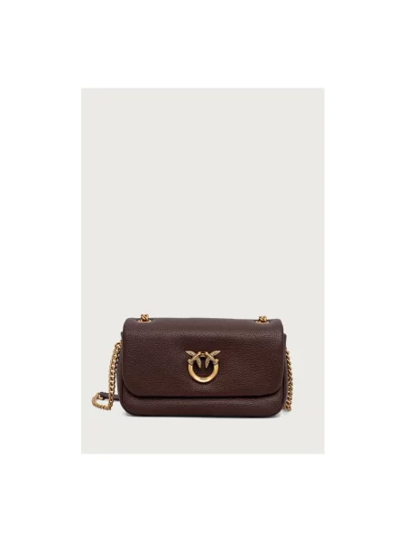 Pinko crossbody kabelka dámska kožená hnedá