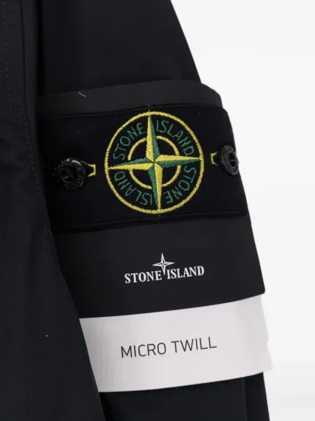 Geacă Stone Island cu glugă cu strasuri albastru