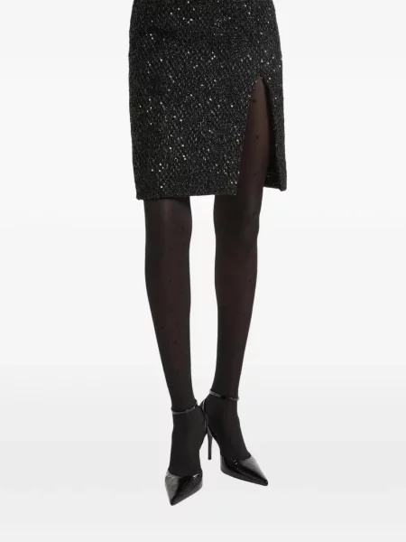 Fustă midi Balmain din tweed negru