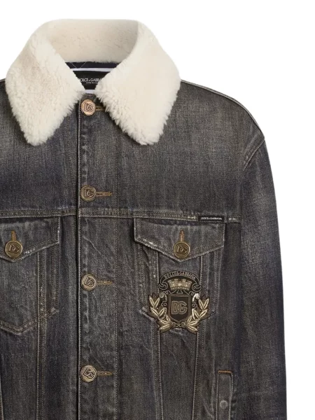 Džínová bunda Dolce & Gabbana s autogramem šedá