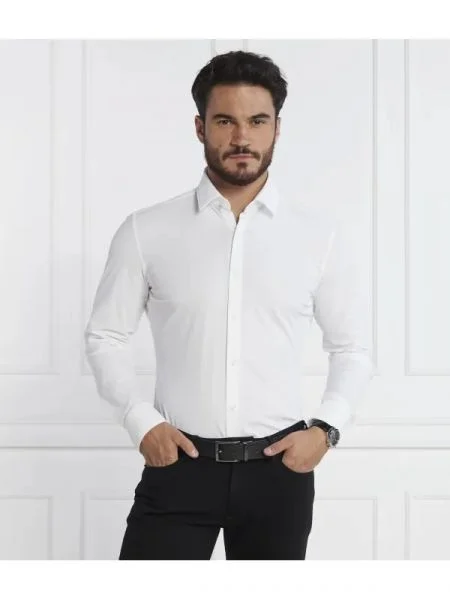 BOSS BLACK Cămașă P-HANK alb