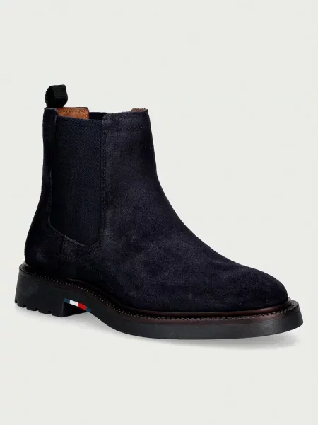 Tommy Hilfiger Ghete chelsea Corporate | piele întoarsă albastru