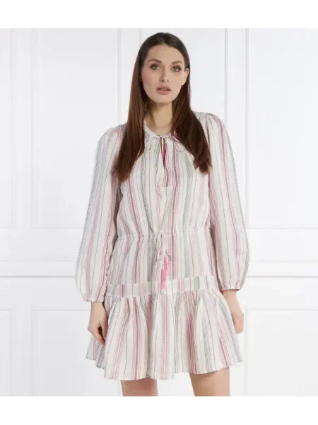 Pepe Jeans rochie din in mini evazati alb