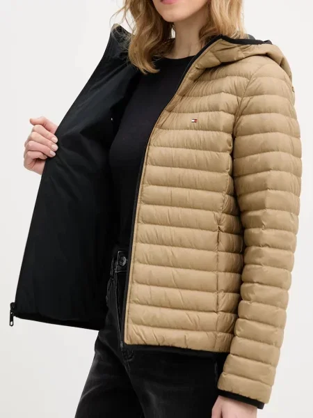 Tommy Hilfiger Пухено яке с две лица черно