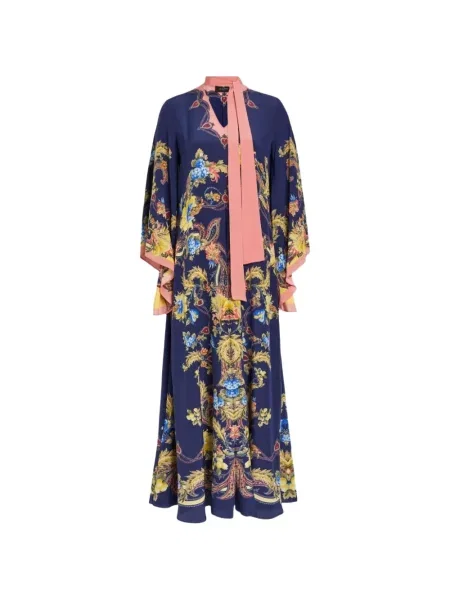 Rochie Etro cu funde cu model paisley albastru