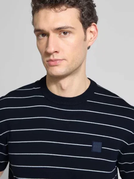 Sweter o kroju regular fit z mieszanki bawełny i kaszmiru model KANACHO' Boss Orange pomarańczowy