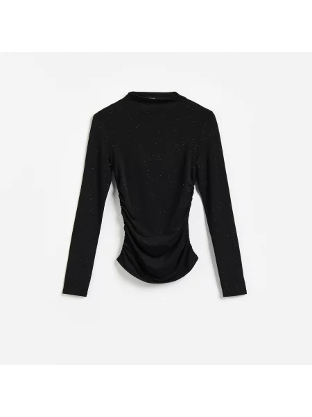 Reserved Halenka s lesklým vzorem černý