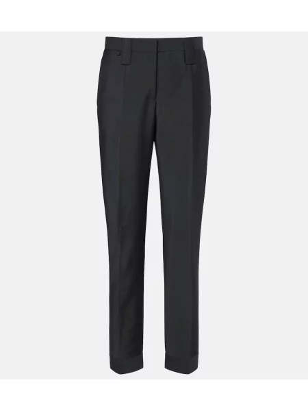 Pantaloni Versace de lână conici gri