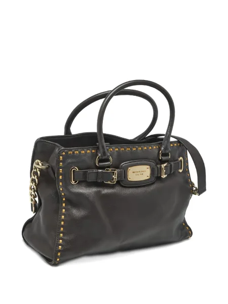 Geantă cu mânere cu lanț Michael Michael Kors din canvas maro