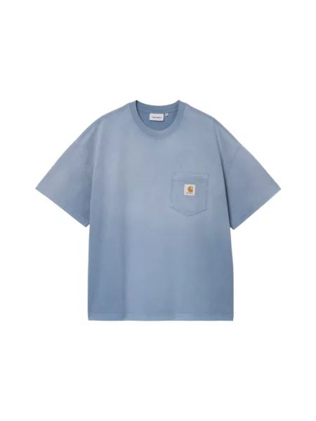 Carhartt Wip Koszulki Mężczyzna L T-shirt Hudson z kieszenią niebieski