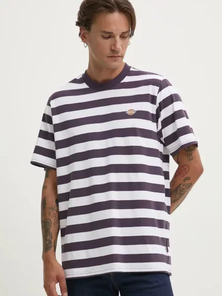 Тениска Dickies лилаво с десен виолетово
