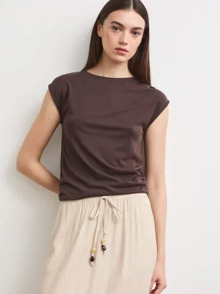 Medicine tričko s modalem hnědé