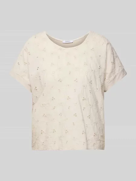 T-shirt z fakturowanym wzorem Zabaione beżowa